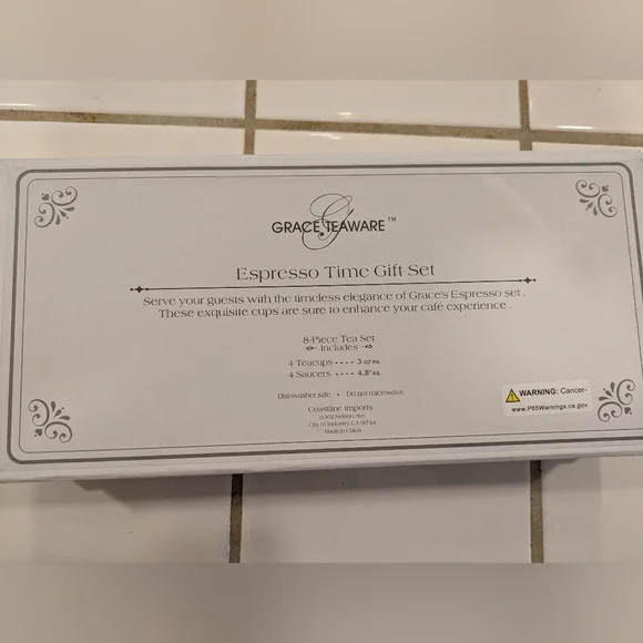 NEW Grace's Teaware Floral Espresso Set - White and Pink - Picture 2 of 8